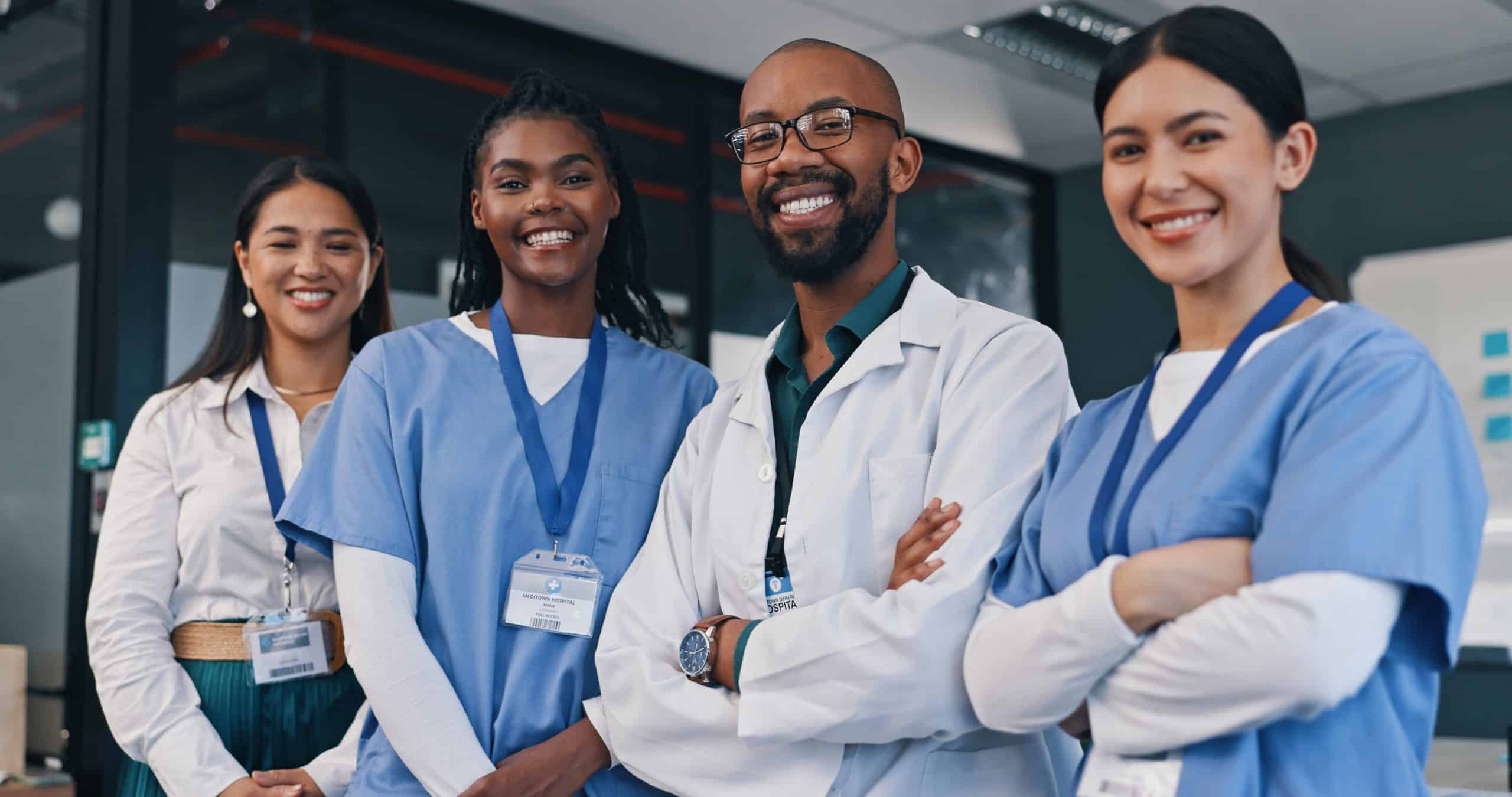 Study Medicine Abroad: 1.5 Years on Campus in N. America vs 6 Years in Europe healthcare diversity smile with doctors hospital together support trust treatment portrait medical team with professional medicine people health clinic collaboration scaled