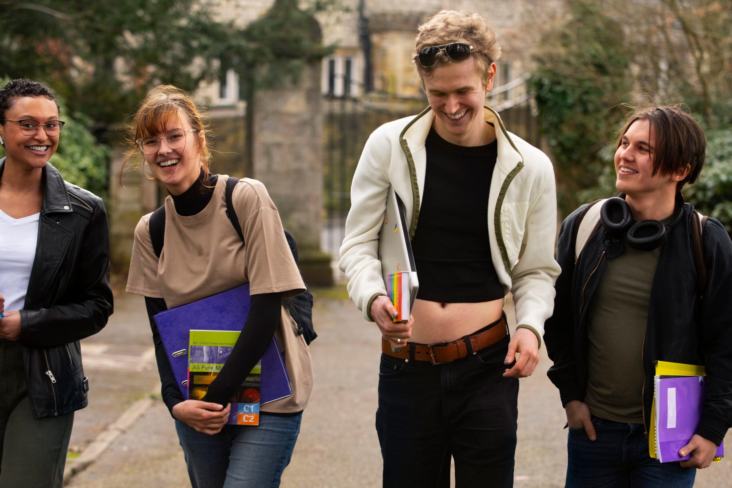 front view queer students outdoors scaled