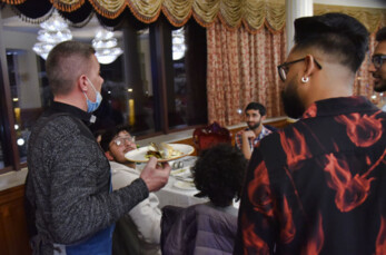 Students having dinner at SME